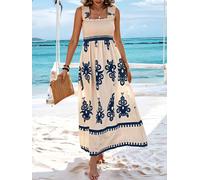 Gedrucktes Gerafftes Maxikleid S