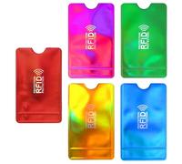 GEEHUA 10 Stück RFID Blocker Kartenhülle, Kreditkartenhülle RFID Blockierende Hüllen RFID Kartenschutzhalter Identitätsdiebstahl Prävention für Frauen und Männer (5 Farben)