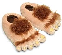 Geekbuzz Kinder-Hausschuhe, pelziges Monster-Abenteuer, bequem, warm, Winter-Hobbit-Füße, Hausschuhe für Jungen und Mädchen, Gelber Hobbit, 27 EU