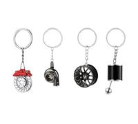 GEFIRE Schlüsselanhänger Auto 4 Stück Turbolader Schlüsselanhänger Car Keychain Fast and Furious Schlüsselanhänger Coole Schlüsselanhänger für Autoliebhaber ein Muss zum Verschenken