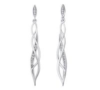 Geflochtene Hängeohrringe aus Silber 925 Siobhan s Brilliance Zirconia