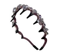Geflochtenes Haarband, Perlen-Stirnband, Anti-Rutsch-Zahnreif, dekoratives Mode-Accessoire, Party, Hochzeit, 14 x 14 x 4 cm, Weiß, 1 Stück, 40 g