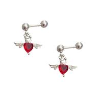 Geflügelte Herz Ohrringe Aus Stahl Moderne Minimalistische Stile Ohrstecker Angenehm Zu Tragen Den Ganzen Tag Über Schmuck Für Empfindliche Haut Schmuck Aus Chirurgischem Edelstahl Ohrstifte