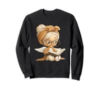 Geflügeltes Mädchen, offenes Buch, Lesebücher/Liebhaberin, Motiv Engel, Kind Sweatshirt