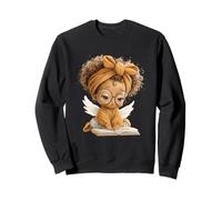 Geflügeltes Mädchen, offenes Buch, Lesebücher/Liebhaberin, Motiv Engel, Kind Sweatshirt