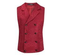 Gefomuofe Anzugwesten Herren V Ausschnitt Zweireihiger Businessweste Slim Fit Hochzeitweste Formale Weste Hochzeit Herrenweste Freizeit Ärmellose Trachtenweste