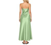 Gefomuofe Brautjungfernkleid Damen Spaghettiträger Ballkleider Lang mit Schlitz Falte Abendkleider Lässiges Schicke Freizeitkleider Schöne Abendkleider Cocktailkleider