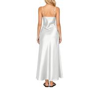 Gefomuofe Brautjungfernkleid Damen Spaghettiträger Ballkleider Lang mit Schlitz Falte Abendkleider Lässiges Schicke Freizeitkleider Schöne Abendkleider Cocktailkleider