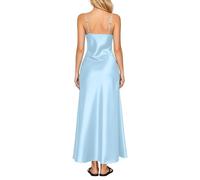 Gefomuofe Brautjungfernkleid Damen Spaghettiträger Ballkleider Lang mit Schlitz Falte Abendkleider Lässiges Schicke Freizeitkleider Schöne Abendkleider Cocktailkleider