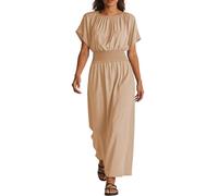 Gefomuofe Chiffonkleid Damen Festlich Leichte Sommerkleider Kurzarm Freizeit Strandkleider Atmungsaktiv Rüschen Kleid Hochzeitsgast Kurzarm Cocktailkleider