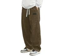 Gefomuofe Cordhose Herren Casual Lockere Haremshose Elastischer Taille Hose Freizeithose Stoffhose Pants Baggy Jogginghose Freizeithose Wanderhose Activewear