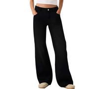Gefomuofe Damen Baggy Jeans Wide Leg Jean Weites Bein Jeans Y2k Vintage Hose High Waist Stretch Jeans Damen Hosen Weiter Beinschnitt Jeans Hohe Taille Leicht Elegant Denim Hose
