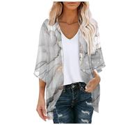 Gefomuofe Damen Bolero Elegant Festlich Langarm Chiffon Strickjacke mit Knöpfe Weiches Jäckchen zum Kleid Top Sonnenschutz Top