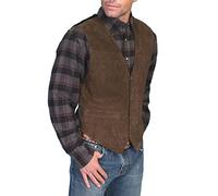 Gefomuofe Herren Anzugwesten Lederweste Leather Männer Ziege Wildleder Klassisch Smart Weich Leder Weste Männer Aermellos Sport Weste Lässig Weste Vintage Cowboy Stil Weste