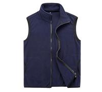 Gefomuofe Herren Fleeceweste Laufenweste Oversize mit Reißverschluss Ärmellos Jacke mit Stehkragen Einschubtaschen Kurz Fleeceweste Arbeitsweste Leicht Warm Weste mit Reißverschlusstaschen