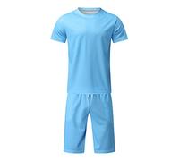 Gefomuofe Herren Kurz Pyjama Schlafanzug Sommer Set Shorts&T-Shirt Sportkleidung Jogginganzug Fußball Tshirts Shorts Set Sommer Pyjama Set Shorts&T-Shirt Schlafanzüge