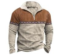 Gefomuofe Herren Langarmshirt Mittelalter Sweatshirt Casual Sweatshirt Elastisch Einfarbig Regular Fit Stretch Sport Tshirts Freizeitshirt Sweatshirt Sportshirt Trainingsshirt