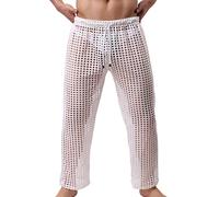 Gefomuofe Herren Mesh Hose Herren transparente Freizeithose Sexy Mesh-Hose Hose Pants Netz Mesh Unterwäsche Unterhose Männer sexy Boxershorts Hose Dessous Nachtwäsche Clubwear