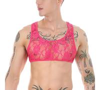 Gefomuofe Herren sexy Spitze Weste Erotische Boxer-Shorts für Männer Stretch ärmellose Tops Europäische und amerikanische Homosexuell Männer Kleidung kann mit Shorts getragen Werden