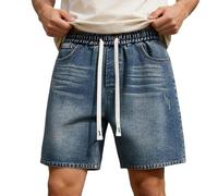 Gefomuofe Kurze Hosen Herren Jeans Shorts Bermudashorts Baggy Jeansshort Vintage Y2K Streetwear Denim Jorts Cargohose Y2K Streetwear Stretch Jeanshosen Trainingshose