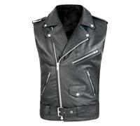 Gefomuofe Lederweste Weste Kutte Leder Biker Rocker Motorrad Clubweste Bikerweste Motorradweste Schwarz Leder Biker Rocker Motorrad Clubweste Bikerweste Leder Weste