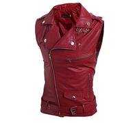 Gefomuofe Lederweste Weste Kutte Leder Biker Rocker Motorrad Clubweste Bikerweste Motorradweste Schwarz Leder Biker Rocker Motorrad Clubweste Bikerweste Leder Weste