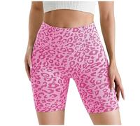 Gefomuofe Radlerhose Damen Kurze Hose Damen Shorts Leopard Print Yoga Pants Leggings,sehr kurz Shorts Damen,Unter Kleid Rock Bequem hohe Taille Boxershorts Hotpants