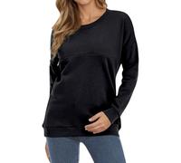 Gefomuofe Stillpullover Damen Langarm Umstands mit Stillfunktion Stilltop Lang Ärmel Umstandspullover Stillshirts Kapuzenpullover Sweatshirt Freizeitkleidung