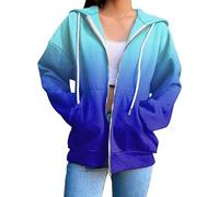 Gefomuofe Sweatjacke Damen mit Kapuze Langarm Jacket Sommerjacke Oversized Sweatshirt Einfarbige Loose Frühling Damenjacke Outwear Pilotenjacke Blouson Reißverschluss Casual Jacken