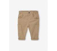 Gefütterte Baby Cordhose im Cargo-Stil, Dehnbund khaki Gr. 92/98 von vertbaudet