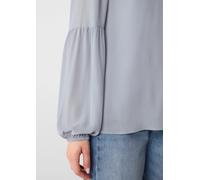 Gefütterte Chiffonbluse mit Ballonärmeln grau 42