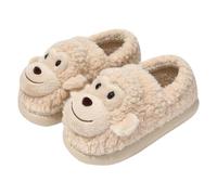 Gefütterte Hausschuhe Herren Schlappen Slipper Pantoletten Warm Winter Cute Cotton Slippers for Women Winter Plush Warm Monkey Indoor Home Men's Winter Heel Cotton Shoes Men Winter Damen
