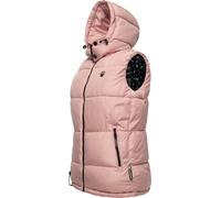 Gefütterte Steppweste mit abnehmbarer Kapuze "Eisflöckchen" Powder Rose S