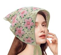 Gehäkelte Haarbandana Leichtes, modisches Vintage-Design mit Sonnenschutz | Gestrickte florale Bandanas, Kopfschmuck für Frauen Mädchen Sommer Alltag Festival Fotografie Urlaub Outdoor Reisen