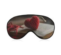 Gehäkelte Herz-Augenmaske, seitliche Schlafmaske, leichte Augenbinde, Schlafmaske, Nasenpolster und Gummiband für Kinder, Frauen und Männer