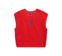 Gehäkelter Baumwollpullover mit Big Pony L Red
