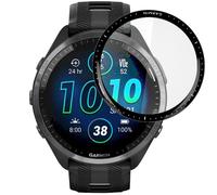 Gehärtetes Glas Hofi Hybrid Pro+ für Garmin Forerunner 965, Schwarzer Rahmen