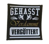 Gehasst Verdammt Vergöttert Aufnäher/Patch | Aufbügler passend für Böhse Onkelz Fans, Flicken Rocker Bügelbild Deutschrock Bügelflicken Biker (GVV 1 (10x10 cm)*)