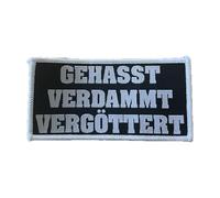 Gehasst Verdammt Vergöttert Aufnäher/Patch | Aufbügler passend für Böhse Onkelz Fans, Flicken Rocker Bügelbild Deutschrock Bügelflicken Biker (GVV 4 (10x5cm))