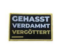 Gehasst Verdammt Vergöttert Aufnäher/Patch | Aufbügler passend für Böhse Onkelz Fans, Flicken Rocker Bügelbild Deutschrock Bügelflicken Biker (GVV 3 (10x7cm)*)