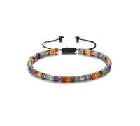 GEHECRST Edelstein 7 Chakra Armband Heilsteine Armband Chakra Perlenarmband Kristall Edelstein Glücksarmband Verstellbar Yoga Armbänder Energietherapie Reiki Heilung Glücksarmband Schmuck