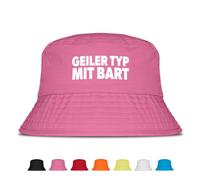 Geiler Typ mit Bart - Fischerhut | Anglerhut | Sonnenhut | Sommer | Malle | lustige Sprüche | OneSize | Malle | Urlaub | Pink