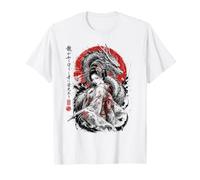 Geisha-Drache - Japanischer Red Sun-Kimono Ink-Art-Ästhetik T-Shirt