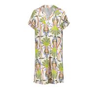 Geisha Fashion Women - Dress AOP off-white/green/burned orange/lilac - Gr. - XXL