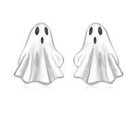 Geister Ohrringe für Damen 925 Sterling Silber Zirkonia Halloween Boo Geist Ohrstecker Halloween Party Schmuck Kürbis mit lächelndem Gesicht für Damen, Mädchen, Teenager