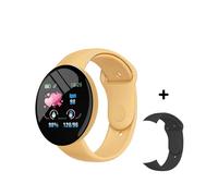 (Gelb, 1 Armband hinzufügen) D18 Pro Smartwatch für Erwachsene, Bluetooth-Fitness-Tracker-Armband, Sport-Herzfrequenz-Blutdruck-Smartwatch