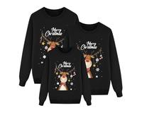 Gelb Rot Damen Herren Kinder Familie Weihnachtspullover Lustig Weihnachtspulli Ugly Christmas Rentier Sweater Rundhals Strickpullover Reindeer Unisex Weihnachts Pullover Gold 146 152 128 116 5XL 6XL