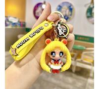 (Gelb) Schöne Sailor Moon Schlüsselanhänger Charming Anime Schlüsselanhänger Silikon Charakter