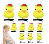Gelbe Enten-Haarnadel - 2,5 Zoll süße Clips | Beflockter Haarschmuck - lustige kleine gelbe Enten-Haarspangen für Kinder und Erwachsene, ideal für Haarmützen oder als Autodekoration, die Spaß und Glüc