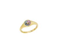 gelbvergoldeter Silber-Ring mit Stern-Motiv 54 gold|rot 6009838.19E0.54